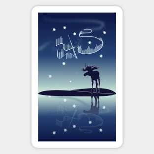 Water reflection Northern lights Sticker